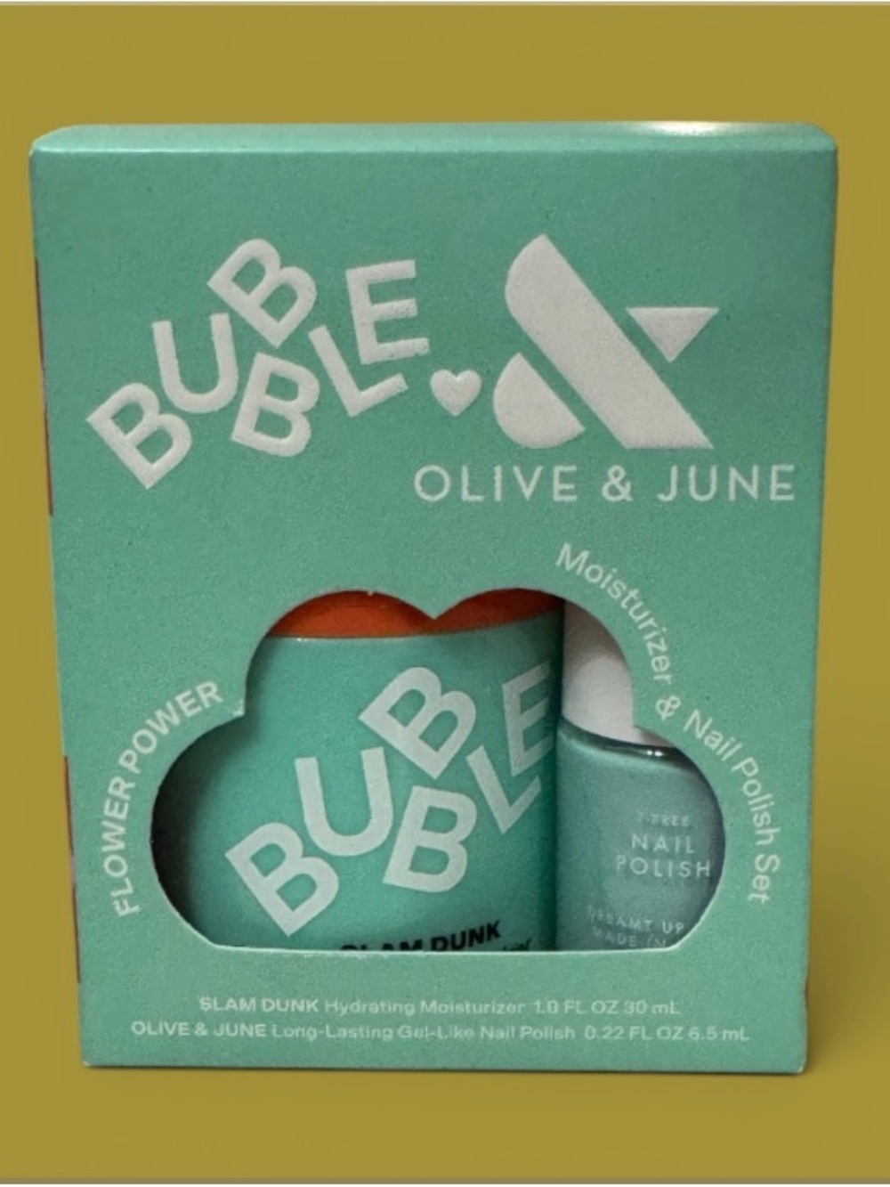 Bubble Olive & June Slam Dunk Moisturizer & Nail Polish Set NIB